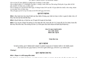 Quyết định 1054/2011/QĐ-UBND Quy định số lượng, quy trình xét chọn và đơn vị