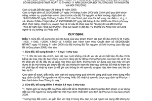 Thông tư 21/2011/TT-BTNMT sửa đổi Quy phạm thành lập bản đồ địa chính tỷ lệ