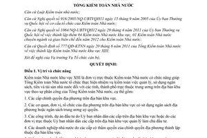 Quyết định 779/QĐ-KTNN  chức năng, nhiệm vụ, quyền hạn và tổ chức