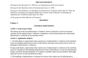 Decree No. 48/2011/ND-CP stipulating on sanction of administrative violations