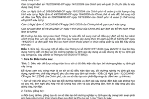 Thông tư 06/2011/TT-BXD sửa đổi thủ tục hành chính trong lĩnh vực xây dựng