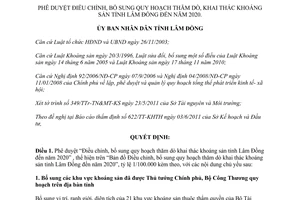 Quyết định 1339/QĐ-UBND năm 2011 Quy hoạch thăm dò khai thác khoáng sản Lâm Đồng