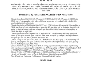 Quyết định 823/QĐ-BNN-KHCN phê duyệt đề cương chi tiết năm 2011