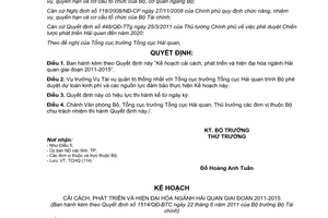 Quyết định 1514/QĐ-BTC Kế hoạch cải cách, phát triển và hiện đại hóa