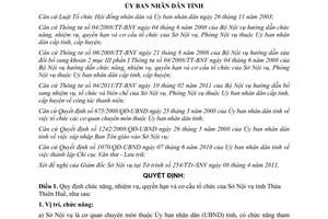 Quyết định 1278/QĐ-UBND năm 2011 chức năng nhiệm vụ quyền hạn Sở Nội vụ Huế