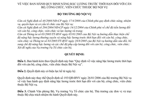 Quyết định 1270/QĐ-BNV nâng bậc lương trước thời hạn