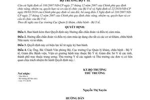 Quyết định 2078/QĐ-BYT  hướng dẫn chẩn đoán và điều trị cúm mùa