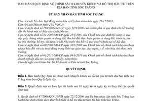 Quyết định 23/2011/QĐ-UBND chính sách khuyến khích và hỗ trợ đầu tư