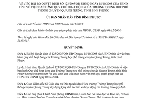 Quyết định 41/2011/QĐ-UBND bãi bỏ Quyết định 23/2005/QĐ-UBND Bình Phước