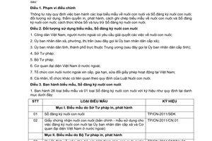 Thông tư 12/2011/TT-BTP hướng dẫn việc ghi chép, lưu trữ, sử dụng biểu mẫu nuôi