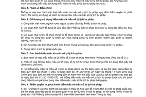 Thông tư 13/2011/TT-BTP hướng dẫn sử dụng biểu mẫu và mẫu sổ lý lịch tư pháp