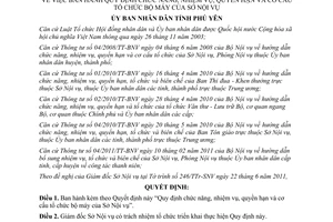 Quyết định 1029/QĐ-UBND 2011 tổ chức bộ máy Sở Nội vụ tỉnh Phú Yên