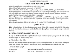 Quyết định 13/2011/QĐ-UBND Quy định chế độ đón tiếp khách nước ngoài chi tổ chức