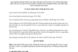 Nghị quyết 14/2011/NQ-HĐND chế độ công tác phí chi tổ chức hội nghị Quảng Nam