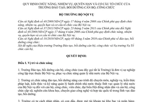 Quyết định 1292/QĐ-BNV chức năng, nhiệm vụ, quyền hạn và cơ cấu tổ chức