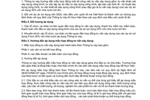 Thông tư 08/2011/TT-BXD hướng dẫn mẫu hợp đồng công việc tư vấn xây dựng