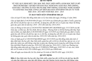 Quyết định 11/2011/QĐ-UBND  mức thu học phí; thực hiện miễn, giảm học phí