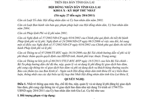 Nghị quyết 18/2011/NQ-HĐND mức thu chế độ thu nộp quản lý sử dụng lệ phí