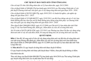 Quyết định 1259/QĐ-UBND sửa đổi tiêu chí xây dựng nông thôn mới