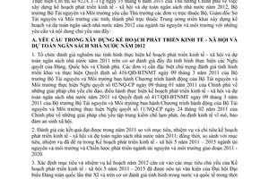 Chỉ thị 02/CT-BTNMT  xây dựng kế hoạch và dự toán ngân sách nhà nước