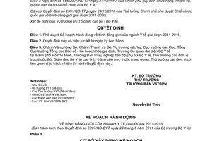 Quyết định 2207/QĐ-BYT phê duyệt Kế hoạch hành động bình đẳng giới