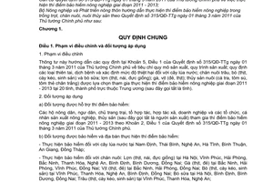 Thông tư 47/2011/TT-BNNPTNT hướng dẫn thực hiện thí điểm bảo hiểm nông nghiệp