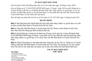 Quyết định 20/2011/QĐ-UBND chức năng nhiệm vụ quyền hạn cơ cấu đài phát thanh truyền hìnhTây Ninh
