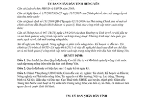 Quyết định 11/2011/QĐ-UBND  Cơ chế đầu tư và Mô hình quản lý công trình