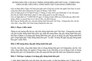 Thông tư 42/2011/TT-BCA hướng dẫn việc cấp giấy thông hành biên giới Việt Nam