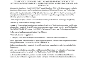 Circular No. 15/2011/TT-BKHCN on amendments and supplements of a number