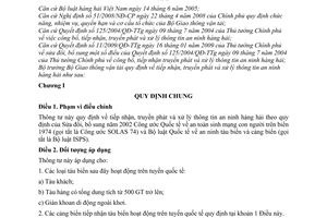 Thông tư 47/2011/TT-BGTVT  tiếp nhận, truyền phát và xử lý thông tin