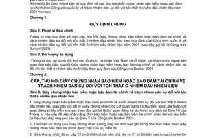 Thông tư 46/2011/TT-BGTVT  cấp, thu hồi giấy chứng nhận bảo hiểm