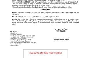 Thông tư 18/2011/TT-BTTTT Quy trình kiểm định trạm gốc điện thoại di động