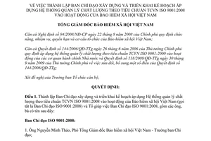 Quyết định 649/QĐ-BHXH năm 2011 thành lập Ban Chỉ đạo xây dựng kế hoạch