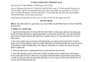 Quyết định 909/2011/QĐ-UBND quyền hạn cơ cấu đài Phát thanh Truyền hình Bắc Kạn