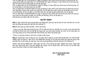 Quyết định 11/2011/QĐ-UBND đơn giá các loại tài sản là nhà, vật kiến trúc