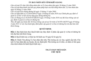 Quyết định 21/2011/QĐ-UBND  Quy định phân cấp quản lý và bảo trì đường bộ