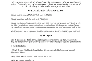 Quyết định 2492/QĐ-UBND chế độ bồi dưỡng, cấp trang phục