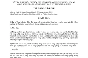 Quyết định 846/QĐ-TTg thực hiện thí điểm đặt hàng sản phẩm khoa học