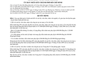 Quyết định 34/2011/QĐ-UBND chính sách cán bộ viên chức nhân viên ngành y tế