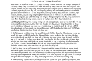 Chỉ thị 08/2011/CT-UBND quản lý hoạt động khai thác tiêu thụ cát sỏi lòng sông