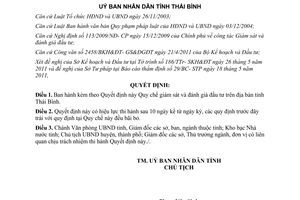 Quyết định 05/2011-QĐ-UBND giám sát và đánh giá đầu tư tỉnh Thái Bình