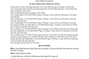 Quyết định 23/2011/QĐ-UBND  đơn giá thuê đất, thuê mặt nước