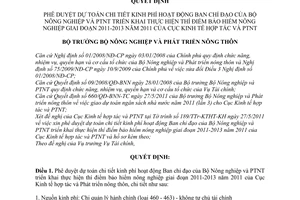 Quyết định 692/QĐ-BNN-TC  phê duyệt dự toán chi tiết kinh phí hoạt động