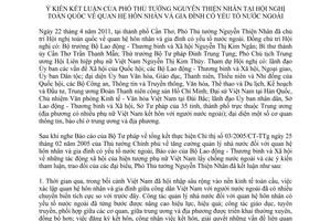 Thông báo 133/TB-VPCP quan hệ hôn nhân và gia đình có yếu tố nước ngoài