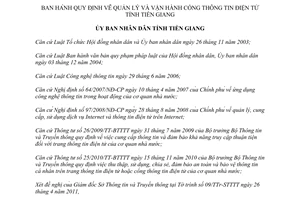 Quyết định số 17/2011/QĐ-UBND quản lý và vận hành Cổng thông tin điện tử Tiền Giang