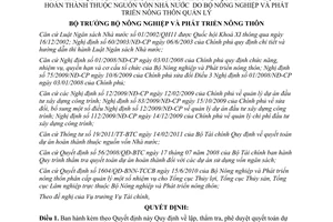 Quyết định 1195/QĐ-BNN-TC năm 2011 quyết toán dự án hoàn thành vốn nhà nước