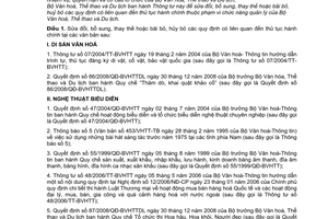 Thông tư 07/2011/TT-BVHTTDL sửa đổi, thay thế hoặc bãi bỏ, thủ tục hành chính