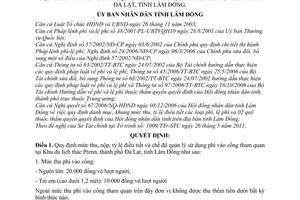 Quyết định 27/2011/QĐ-UBND  phí vào cổng tham quan tại Khu du lịch thác Prenn
