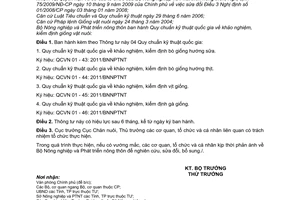 Thông tư 43/2011/TT-BNNPTNT quy chuẩn kỹ thuật quốc gia khảo nghiệm, kiểm định